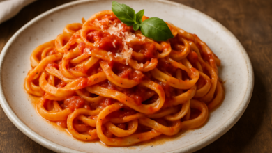 Fresh Pasta with Tomato Sauce