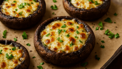 Gratinated Portobello Mushrooms