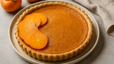 Persimmon Tart – Seasonal, Silky, and Subtly Spiced