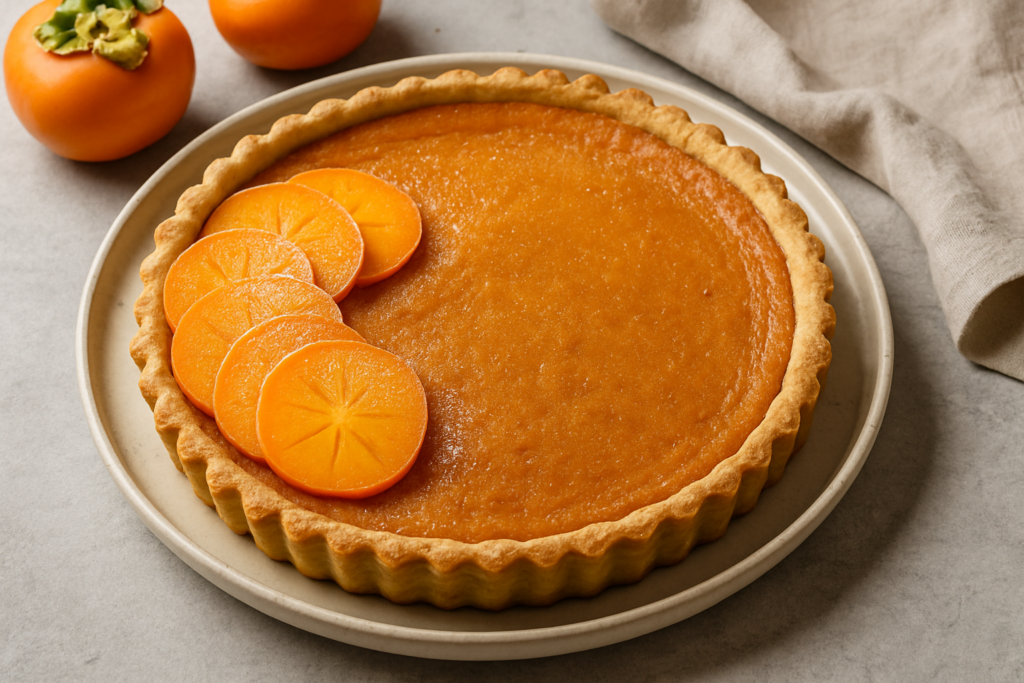 Persimmon Tart – Seasonal, Silky, and Subtly Spiced