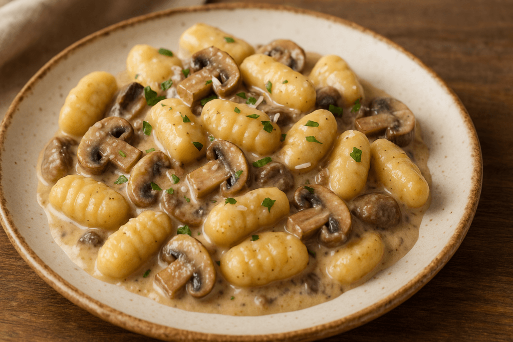 Potato Gnocchi with Mushroom Sauce